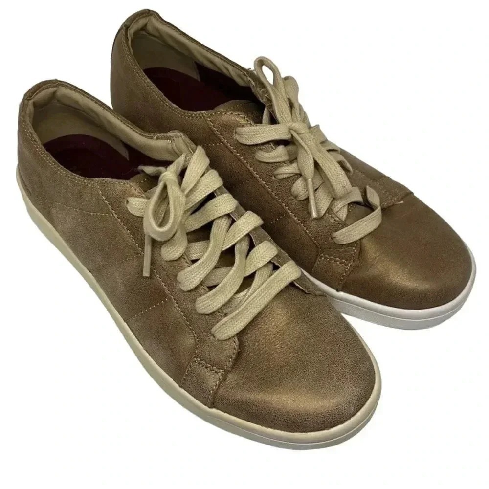 Mark Nason Los Angeles Men Gold‎ Leather Fashion Sneakers Size 6.5 Casual Comfy